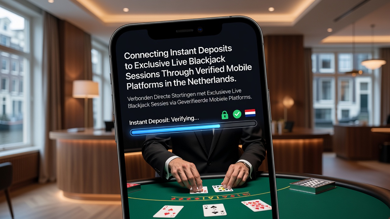 Geverifieerde mobiele app met directe storting verbonden aan live blackjack tafel in Nederland