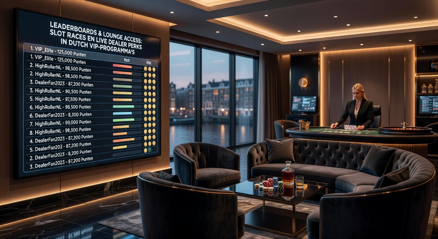 Spannende leaderboard tijdens een slot race in een Nederlands online casino, met spelers die strijden om de toppositie