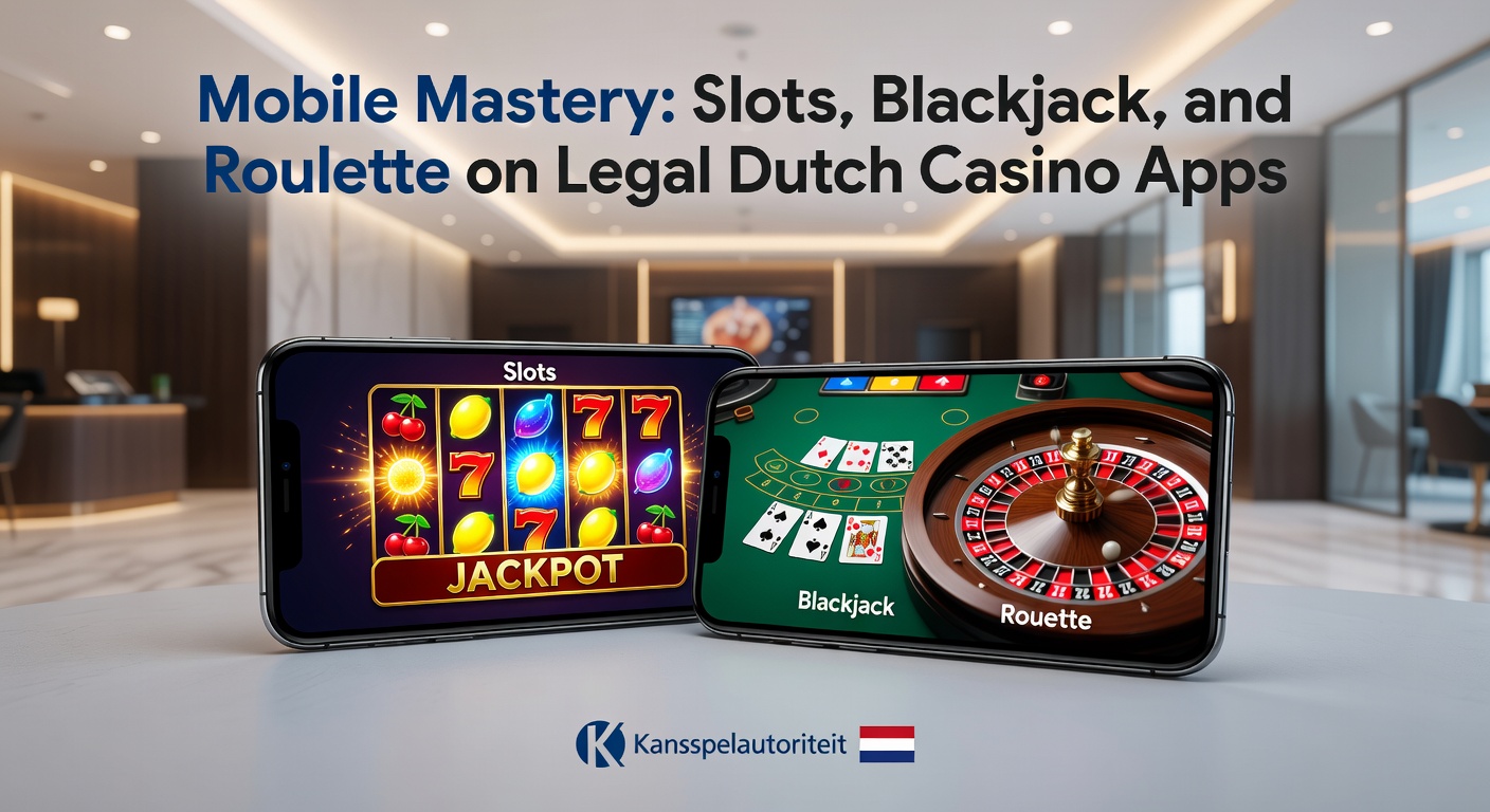 Smartphone met een levendig mobiel casino scherm waarop slots, blackjack tafels en roulette wielen draaien, met KSA-logo op de achtergrond